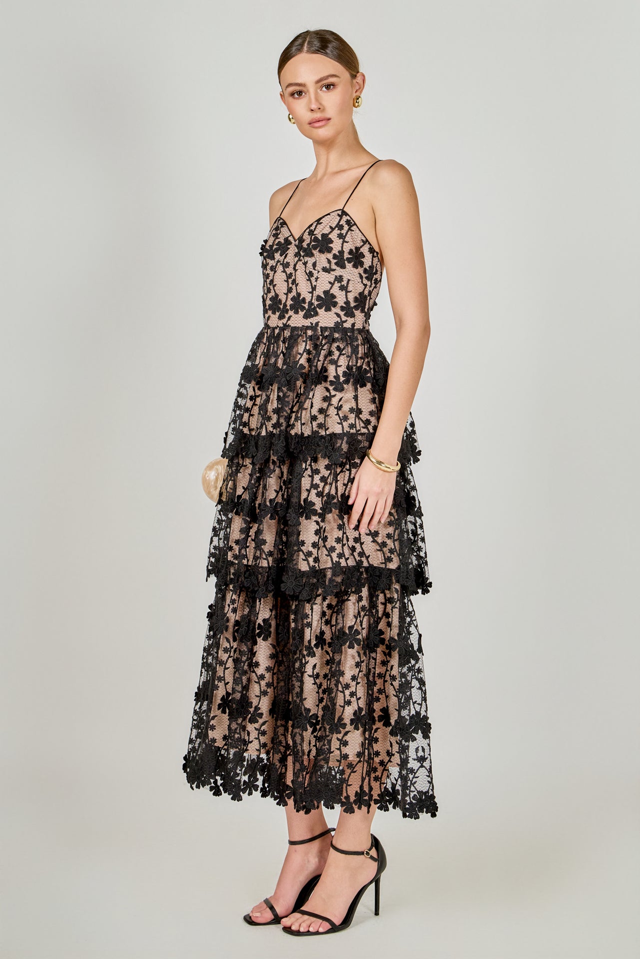 ENDLESS ROSE - Crochet Layered Midi Dress - DRESSES available at Objectrare