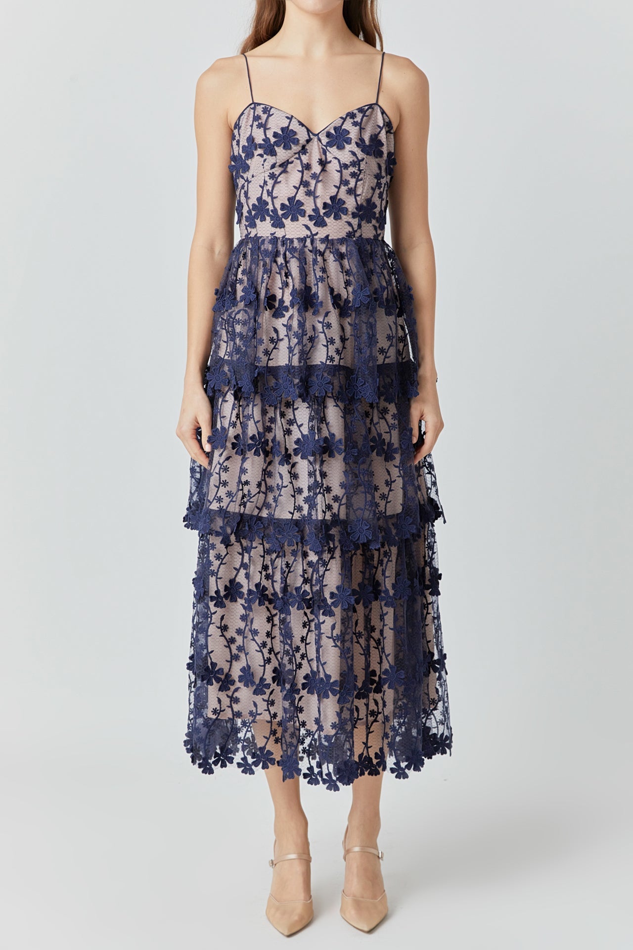 ENDLESS ROSE - Crochet Layered Midi Dress - DRESSES available at Objectrare