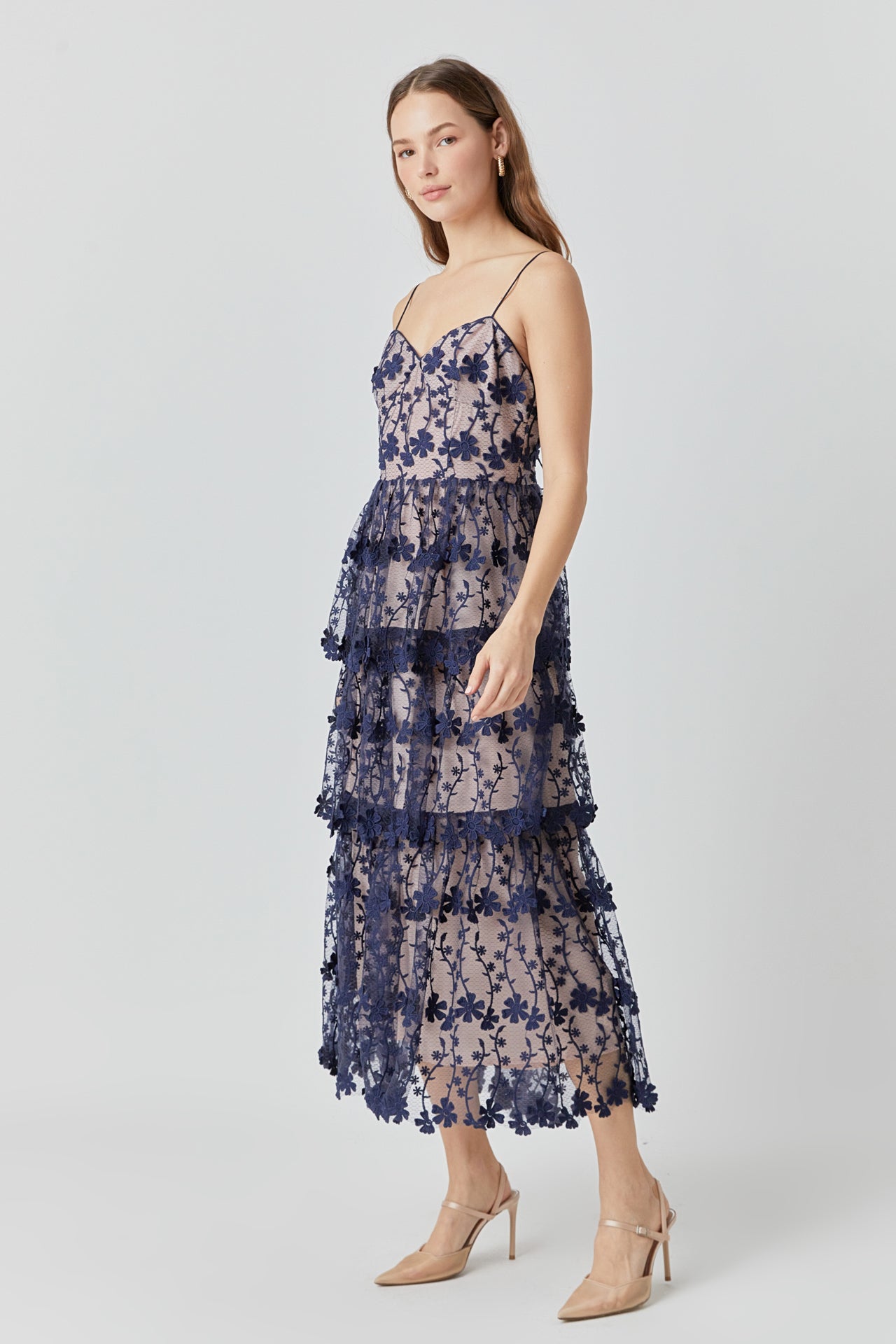 ENDLESS ROSE - Crochet Layered Midi Dress - DRESSES available at Objectrare