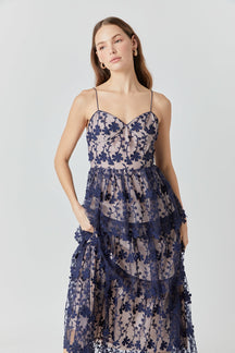 ENDLESS ROSE - Crochet Layered Midi Dress - DRESSES available at Objectrare