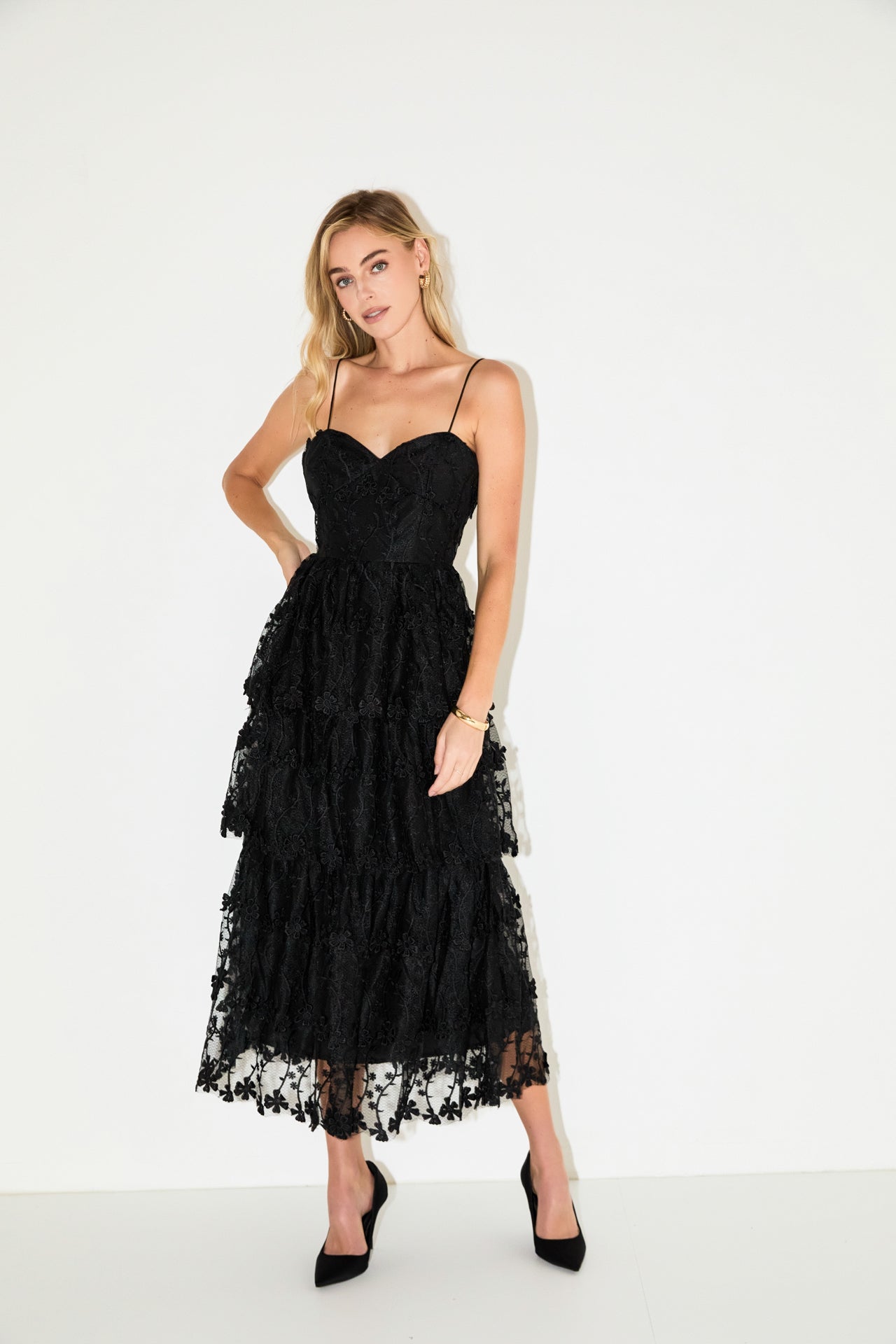 Crochet Layered Midi Dress