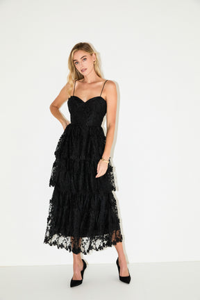 Crochet Layered Midi Dress