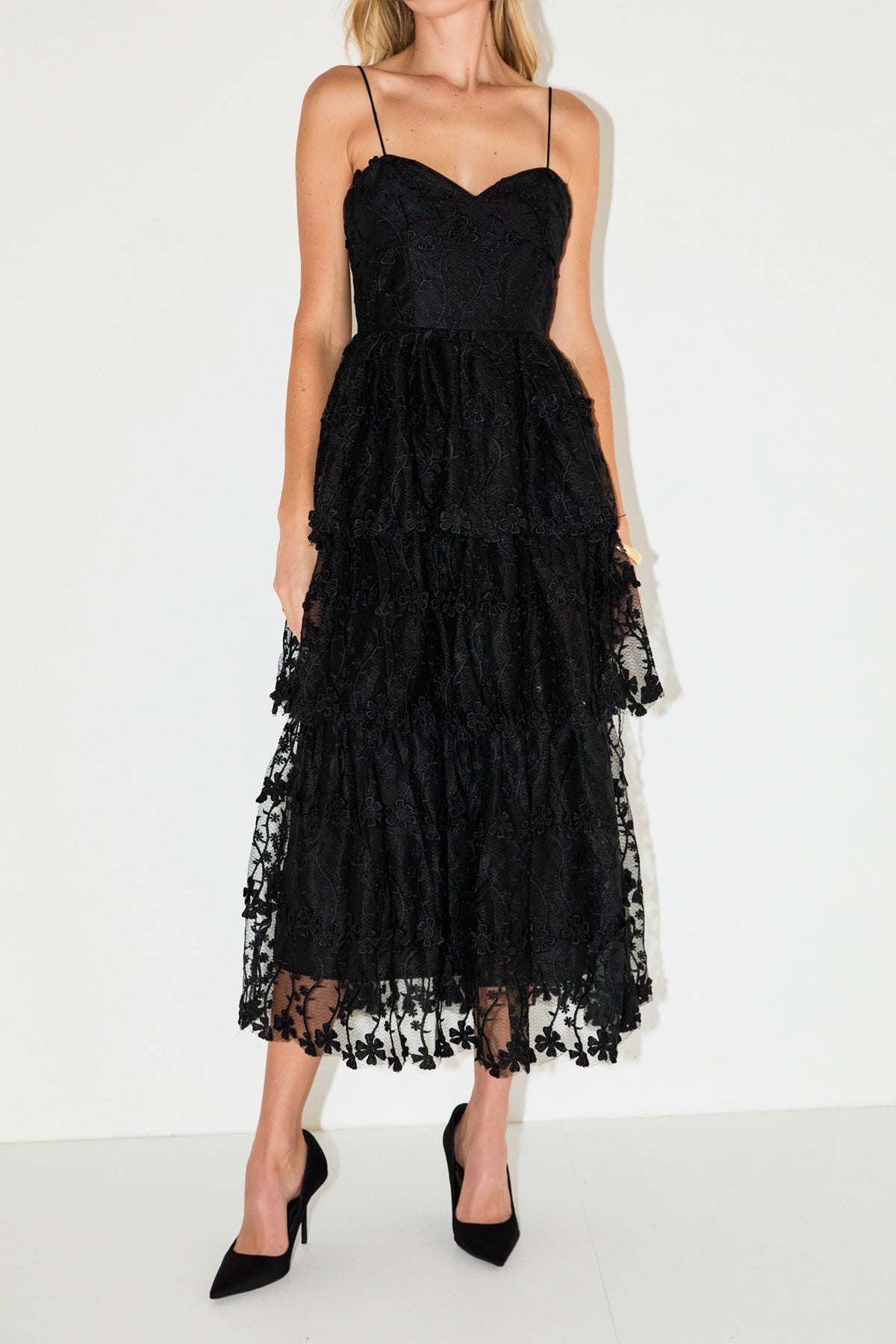 Crochet Layered Midi Dress