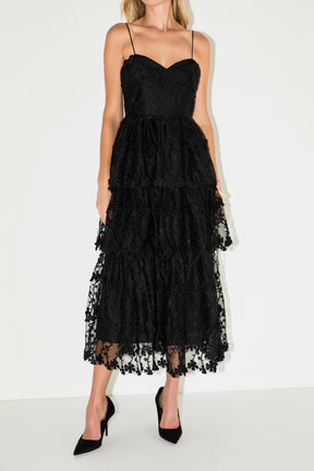Crochet Layered Midi Dress