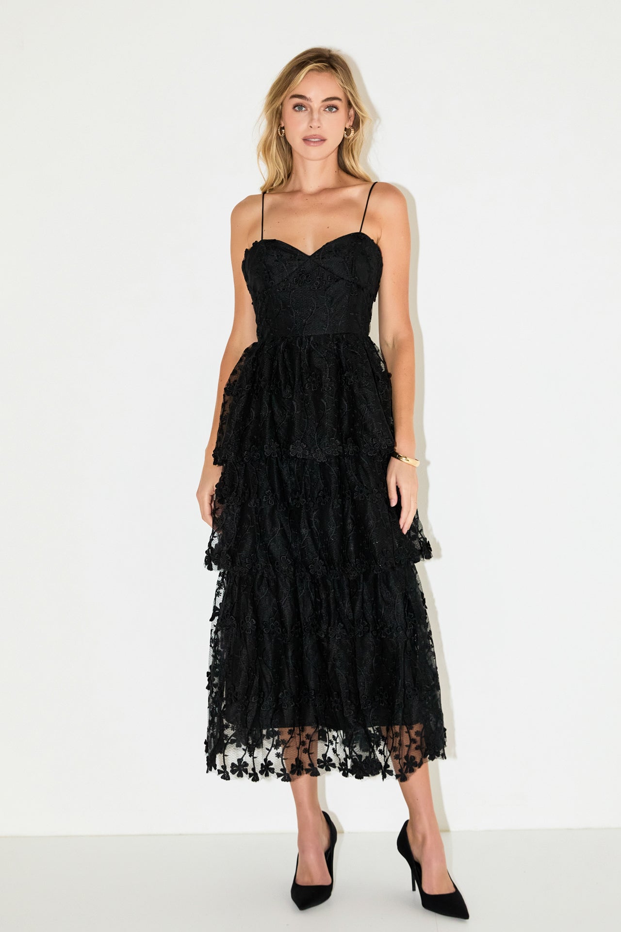 Crochet Layered Midi Dress