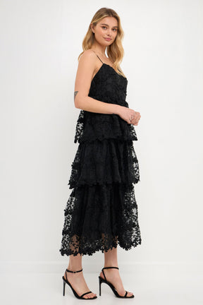 Crochet Layered Midi Dress