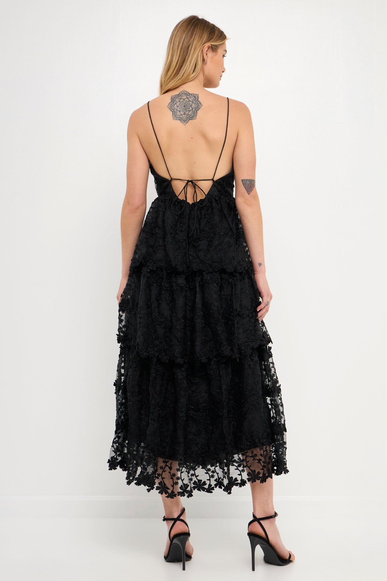 Crochet Layered Midi Dress