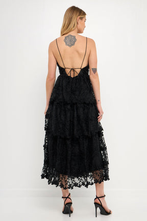 Crochet Layered Midi Dress