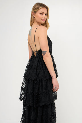 Crochet Layered Midi Dress