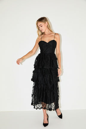 Crochet Layered Midi Dress