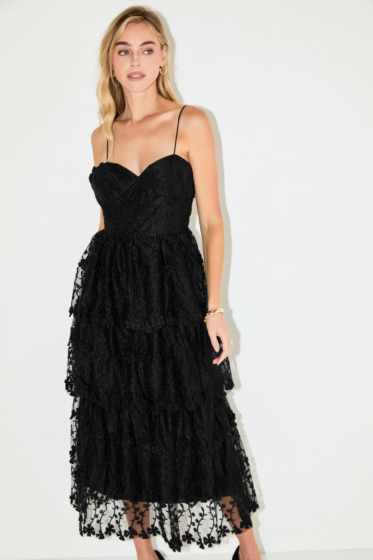 Crochet Layered Midi Dress