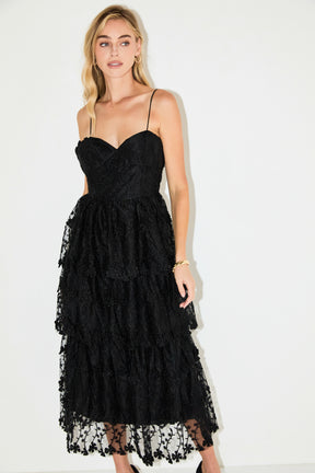 Crochet Layered Midi Dress