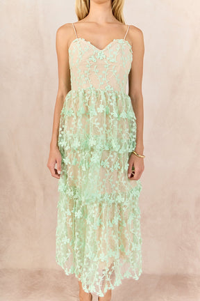 ENDLESS ROSE - Crochet Layered Midi Dress - DRESSES available at Objectrare