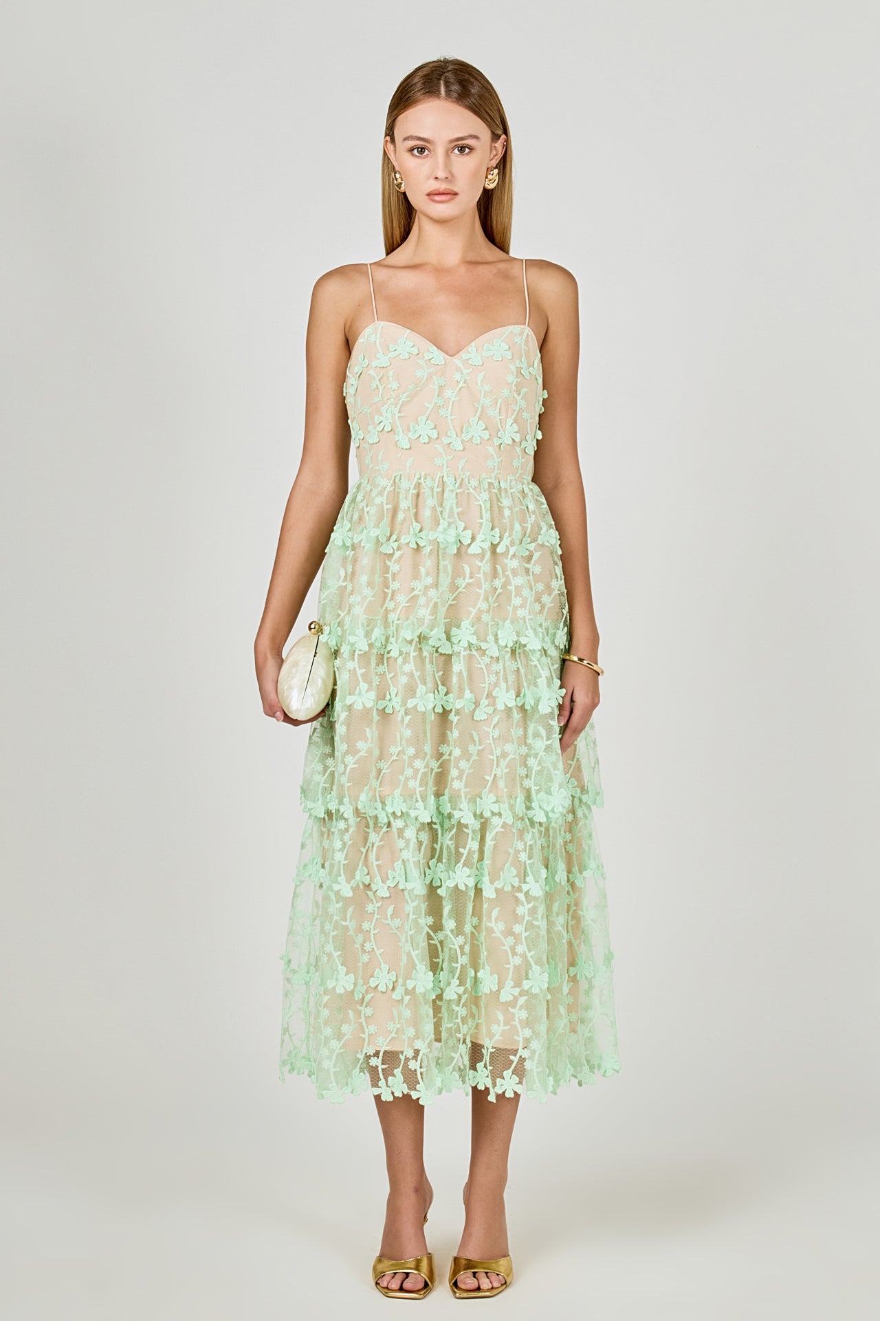 Crochet Layered Midi Dress