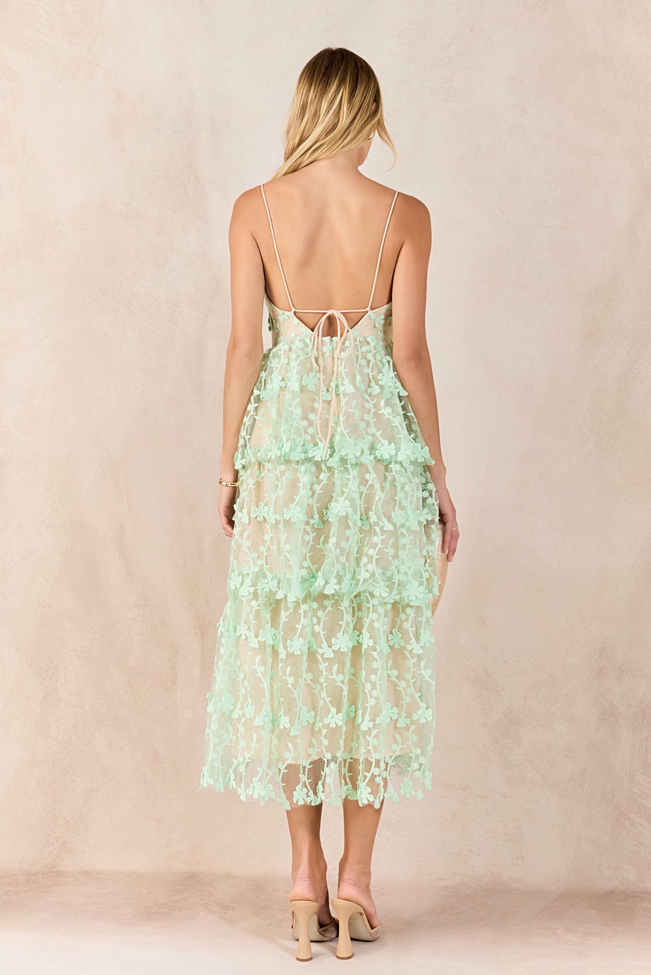 knee length dresses for ladies Crochet Lace Green Dress (Midi) – Amarylis VIP Boutique