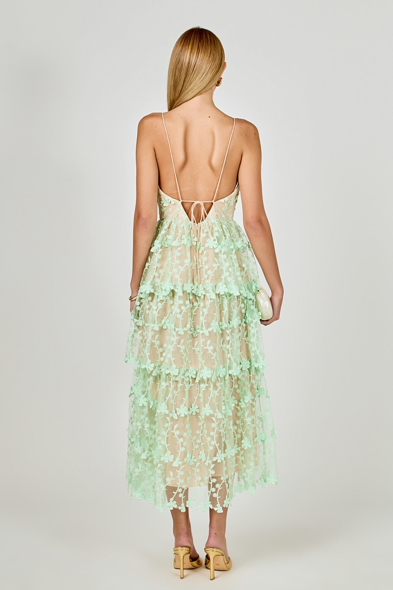 Crochet Layered Midi Dress