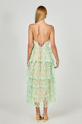 Crochet Layered Midi Dress