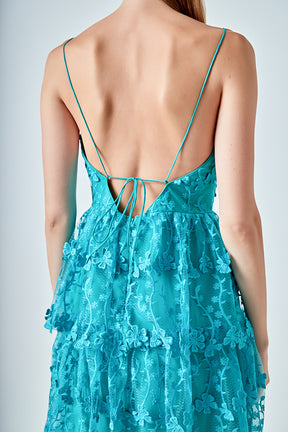 ENDLESS ROSE - Crochet Layered Midi Dress - DRESSES available at Objectrare