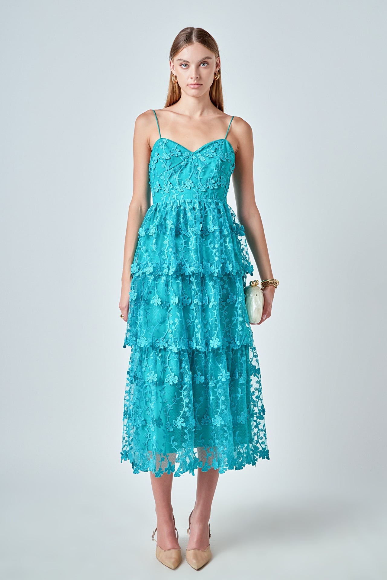 Crochet Layered Midi Dress