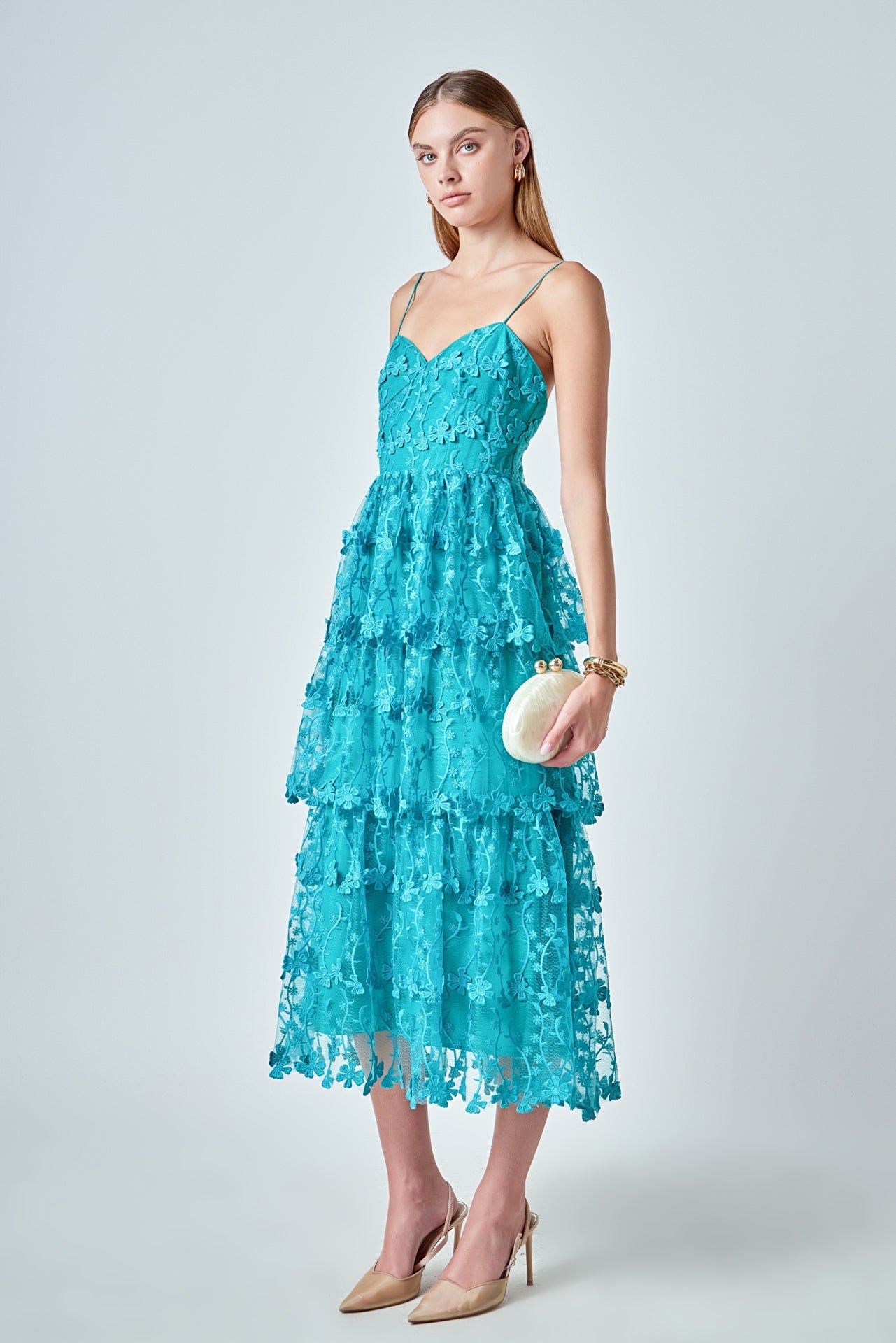 Crochet Layered Midi Dress