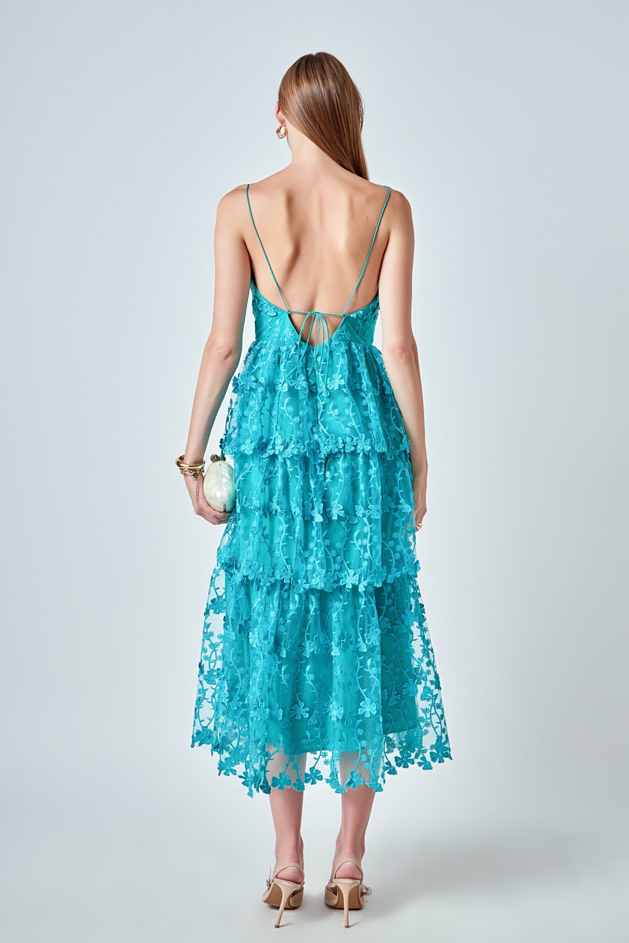 Crochet Layered Midi Dress