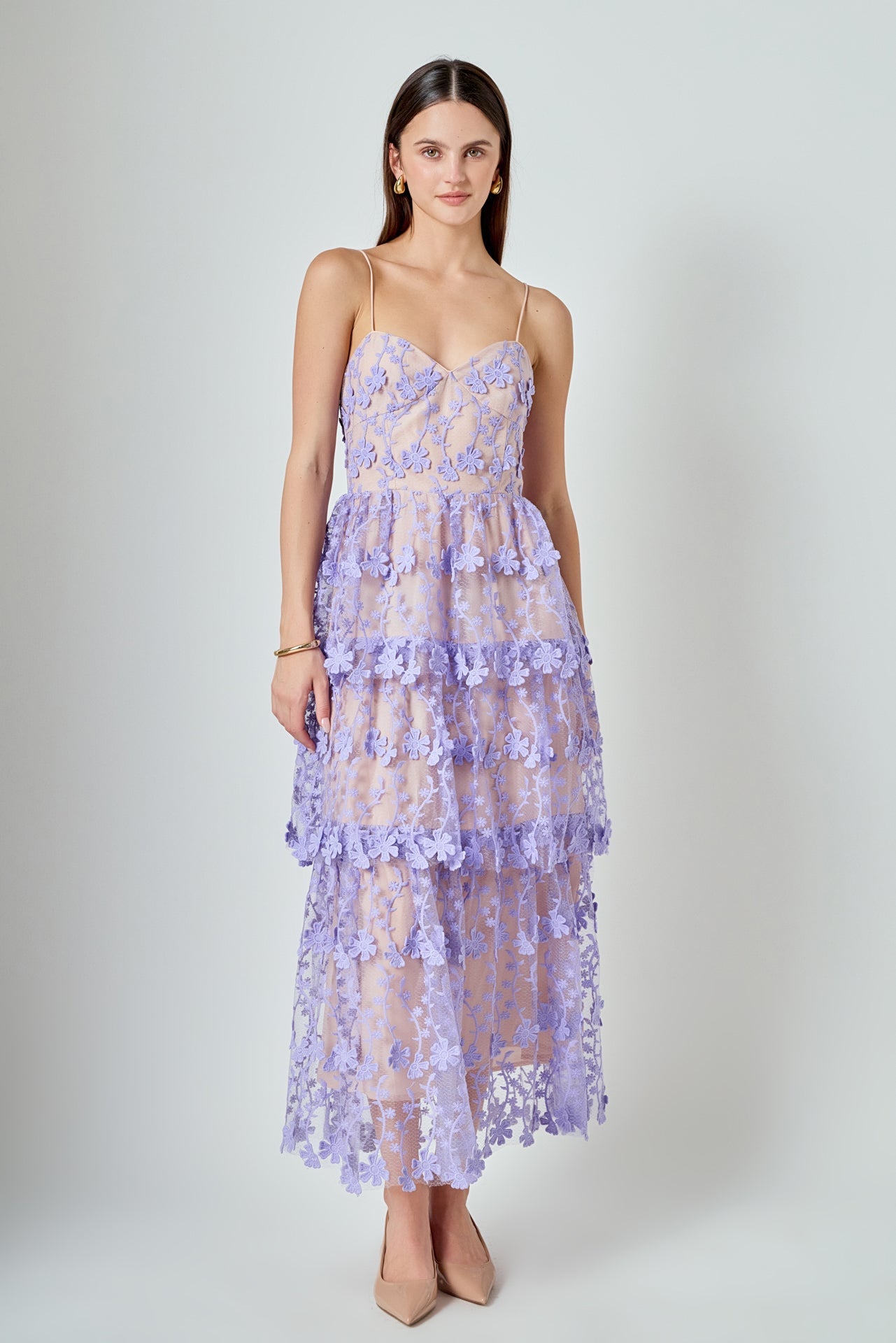 ENDLESS ROSE - Crochet Layered Midi Dress - DRESSES available at Objectrare