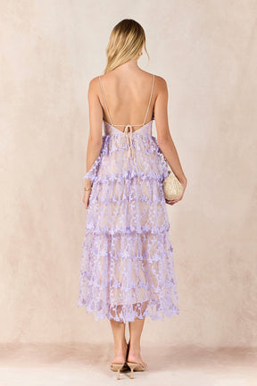 ENDLESS ROSE - Crochet Layered Midi Dress - DRESSES available at Objectrare