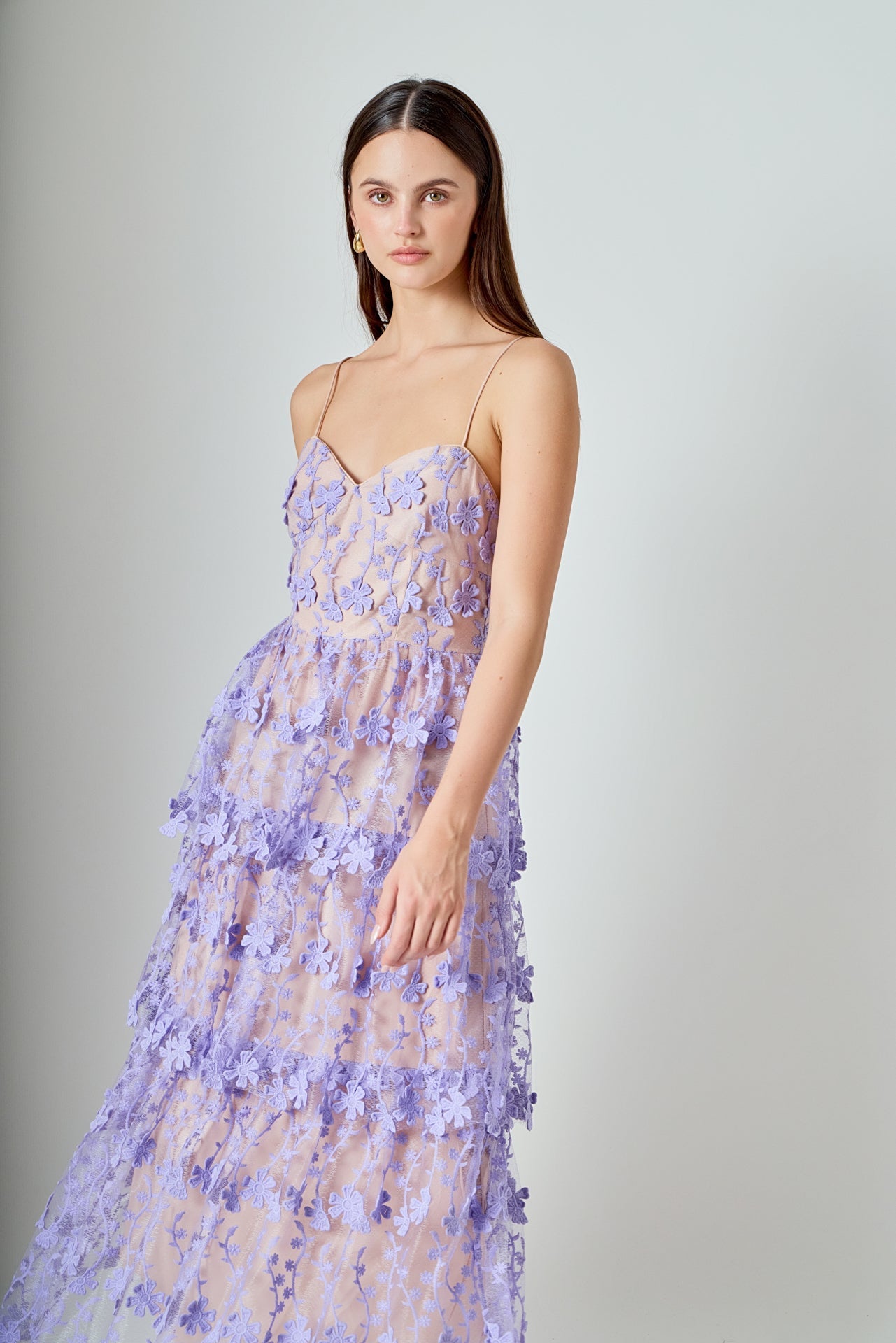 ENDLESS ROSE - Crochet Layered Midi Dress - DRESSES available at Objectrare