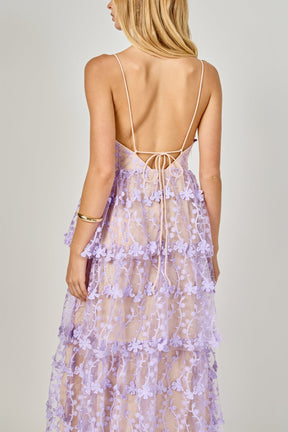 ENDLESS ROSE - Crochet Layered Midi Dress - DRESSES available at Objectrare