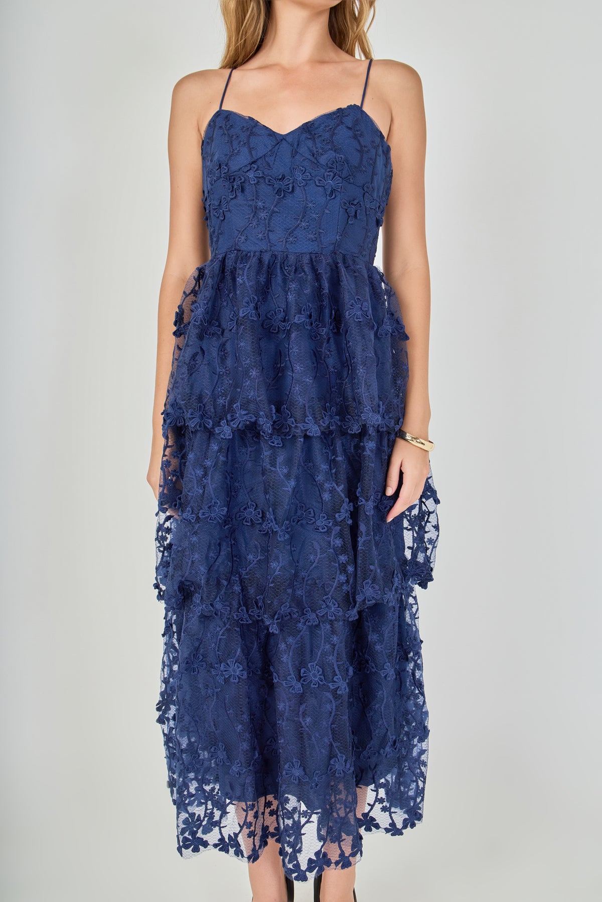 ENDLESS ROSE - Crochet Layered Midi Dress - DRESSES available at Objectrare