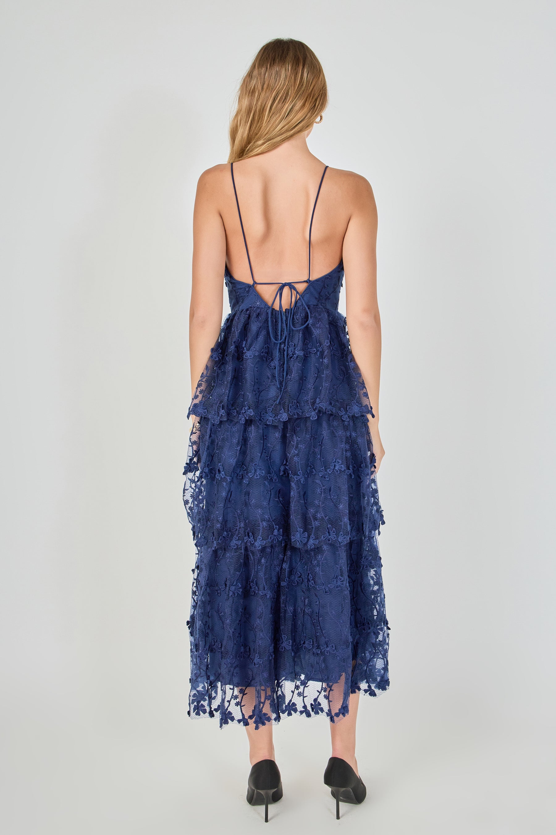 ENDLESS ROSE - Crochet Layered Midi Dress - DRESSES available at Objectrare