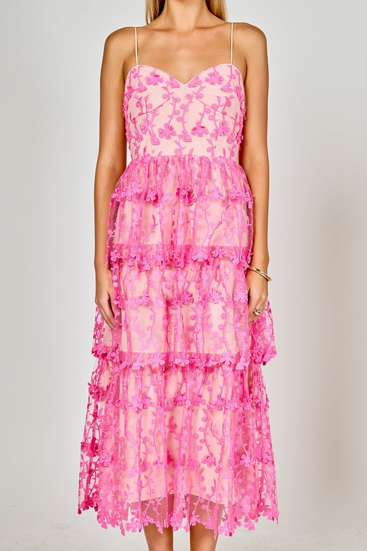 Crochet Layered Midi Dress