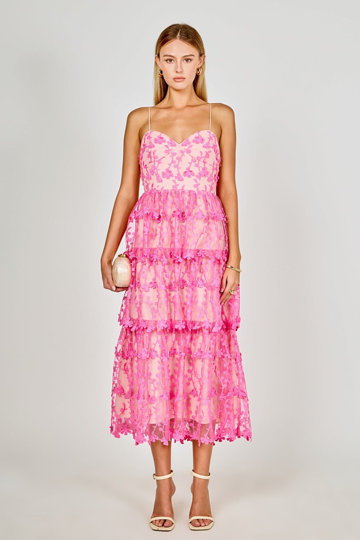 Crochet Layered Midi Dress