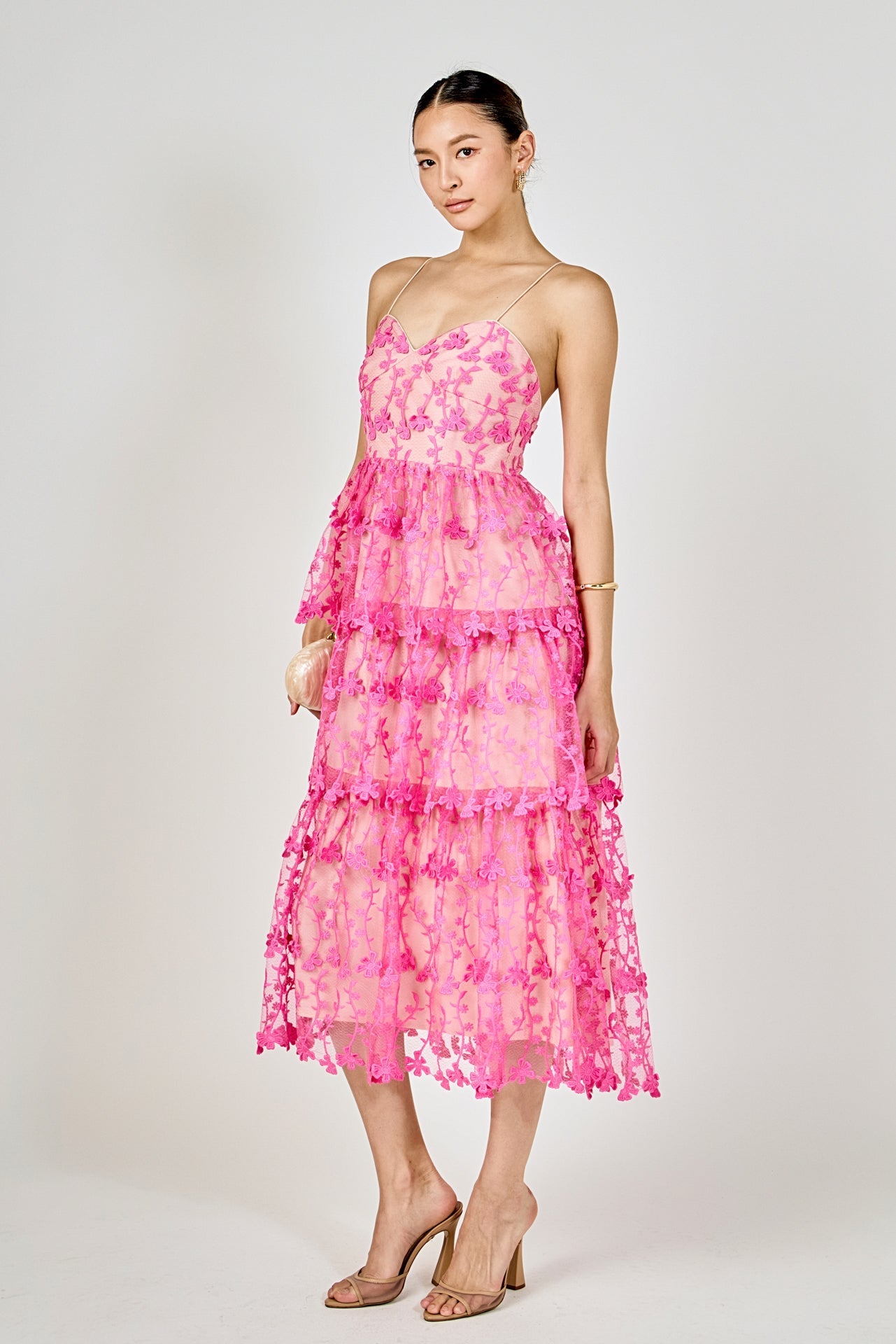 Endless Rose - Crochet Layered Midi Dress White / XS Endless Rose - Crochet Layered Midi Dress White / XS