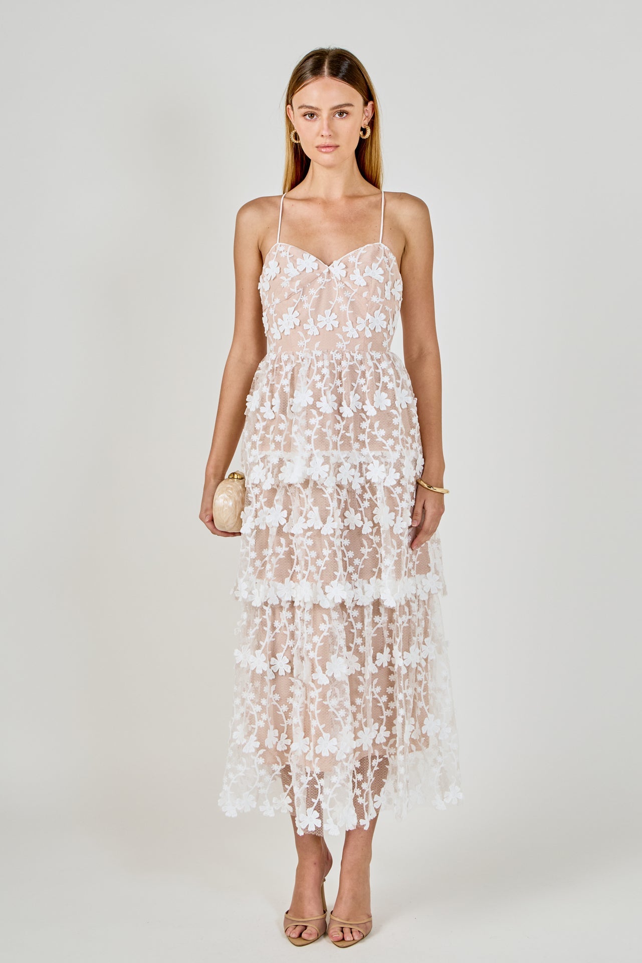 Crochet Layered Midi Dress