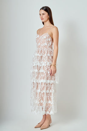 ENDLESS ROSE - Crochet Layered Midi Dress - DRESSES available at Objectrare