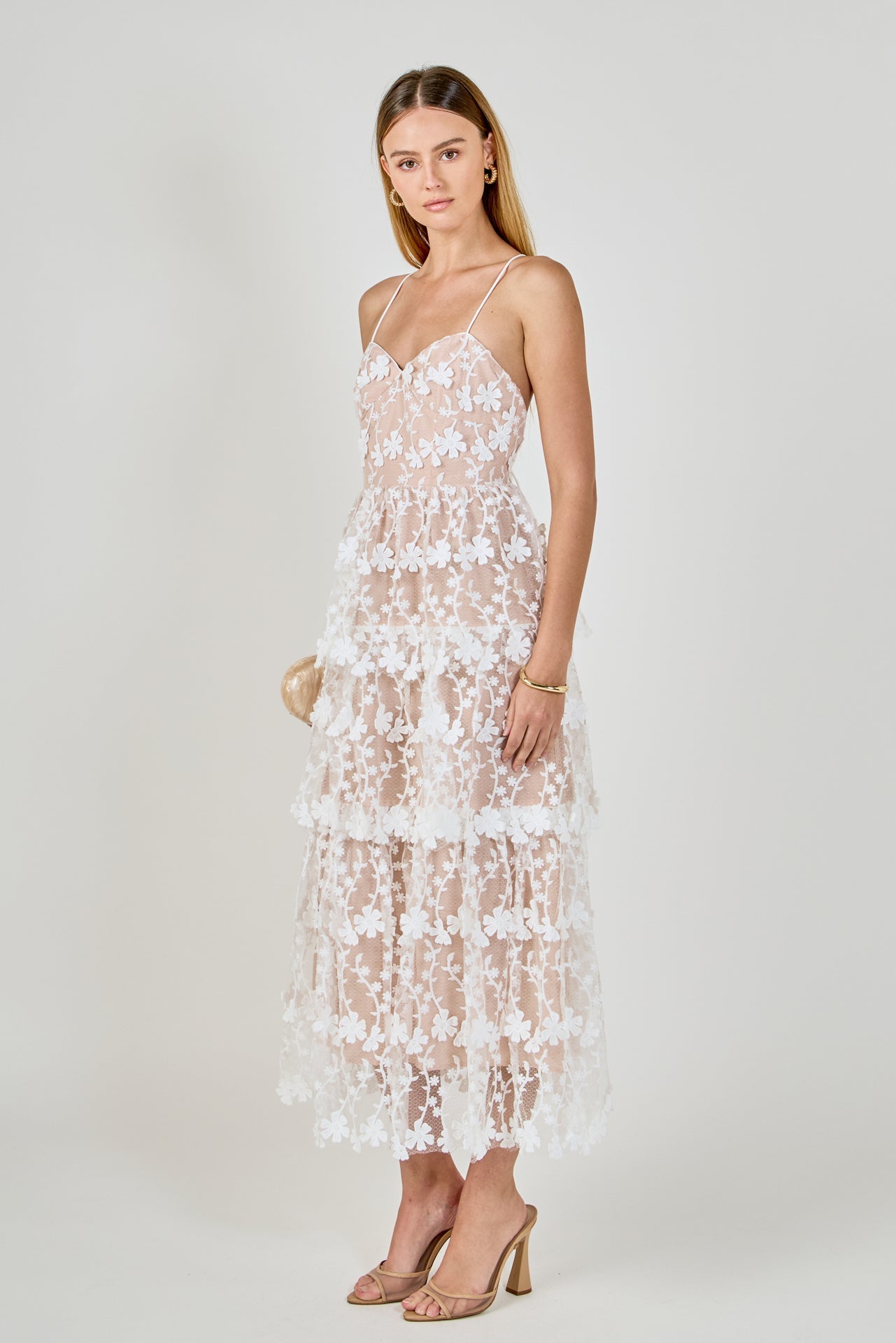 Crochet Layered Midi Dress
