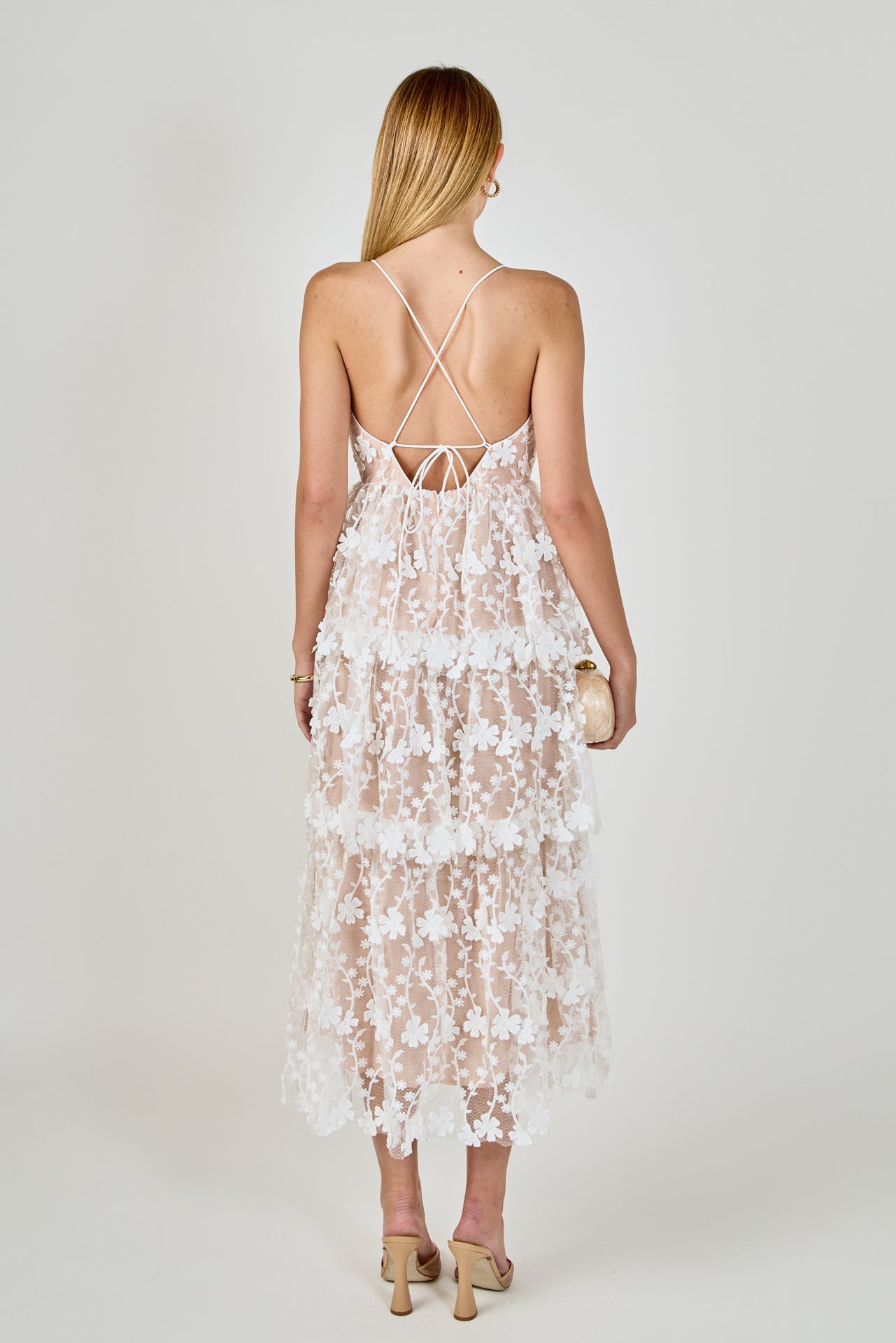 Crochet Layered Midi Dress