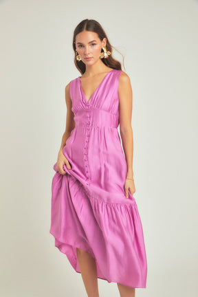 ENDLESS ROSE - Endless Rose - Front Button Dress with Back Bow - DRESSES available at Objectrare