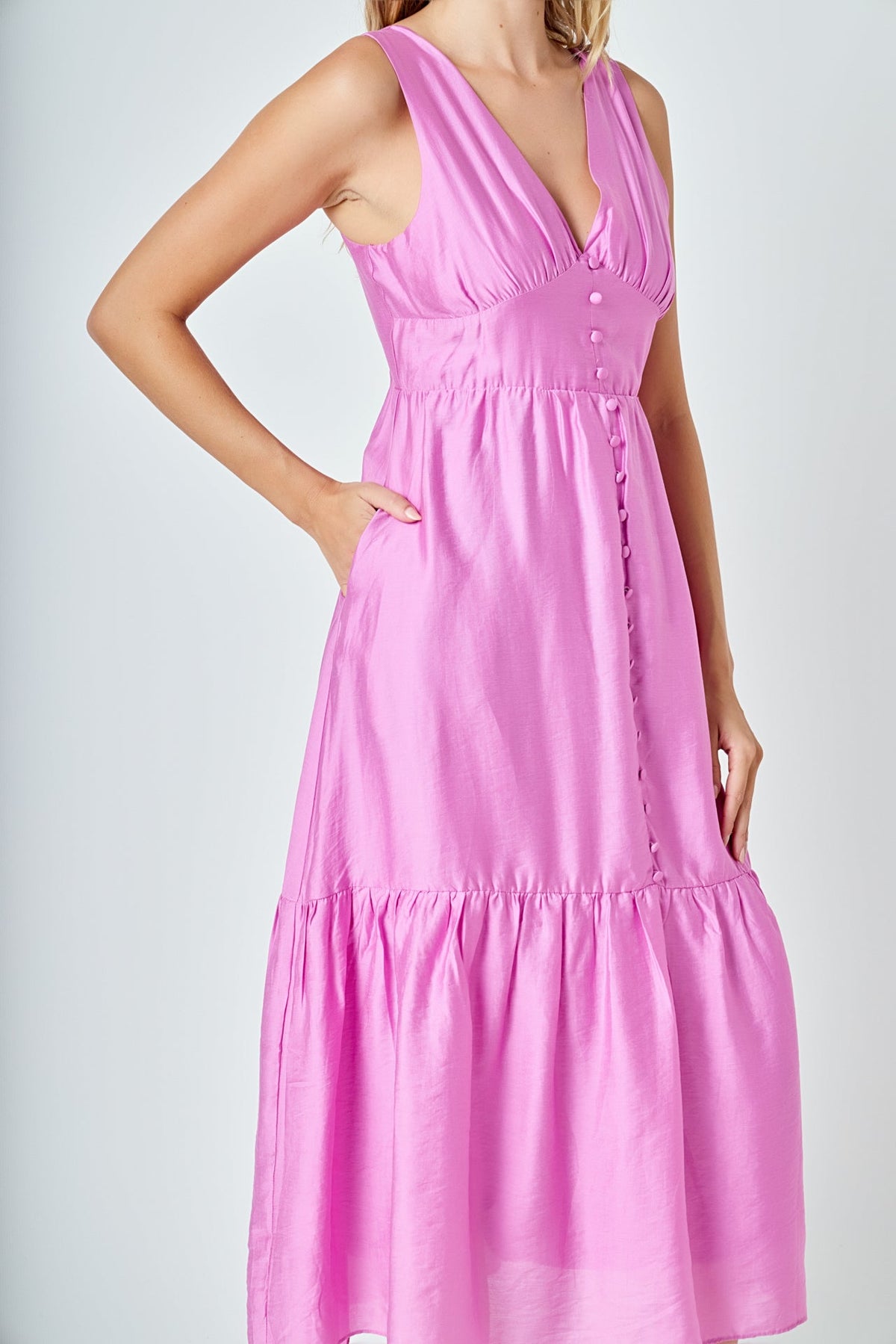 ENDLESS ROSE - Front Button Dress with Back Bow - DRESSES available at Objectrare