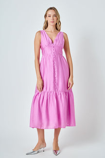 ENDLESS ROSE - Front Button Dress with Back Bow - DRESSES available at Objectrare