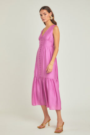 ENDLESS ROSE - Endless Rose - Front Button Dress with Back Bow - DRESSES available at Objectrare