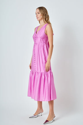 ENDLESS ROSE - Front Button Dress with Back Bow - DRESSES available at Objectrare