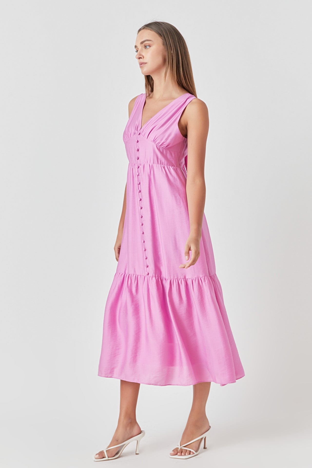 ENDLESS ROSE - Front Button Dress with Back Bow - DRESSES available at Objectrare