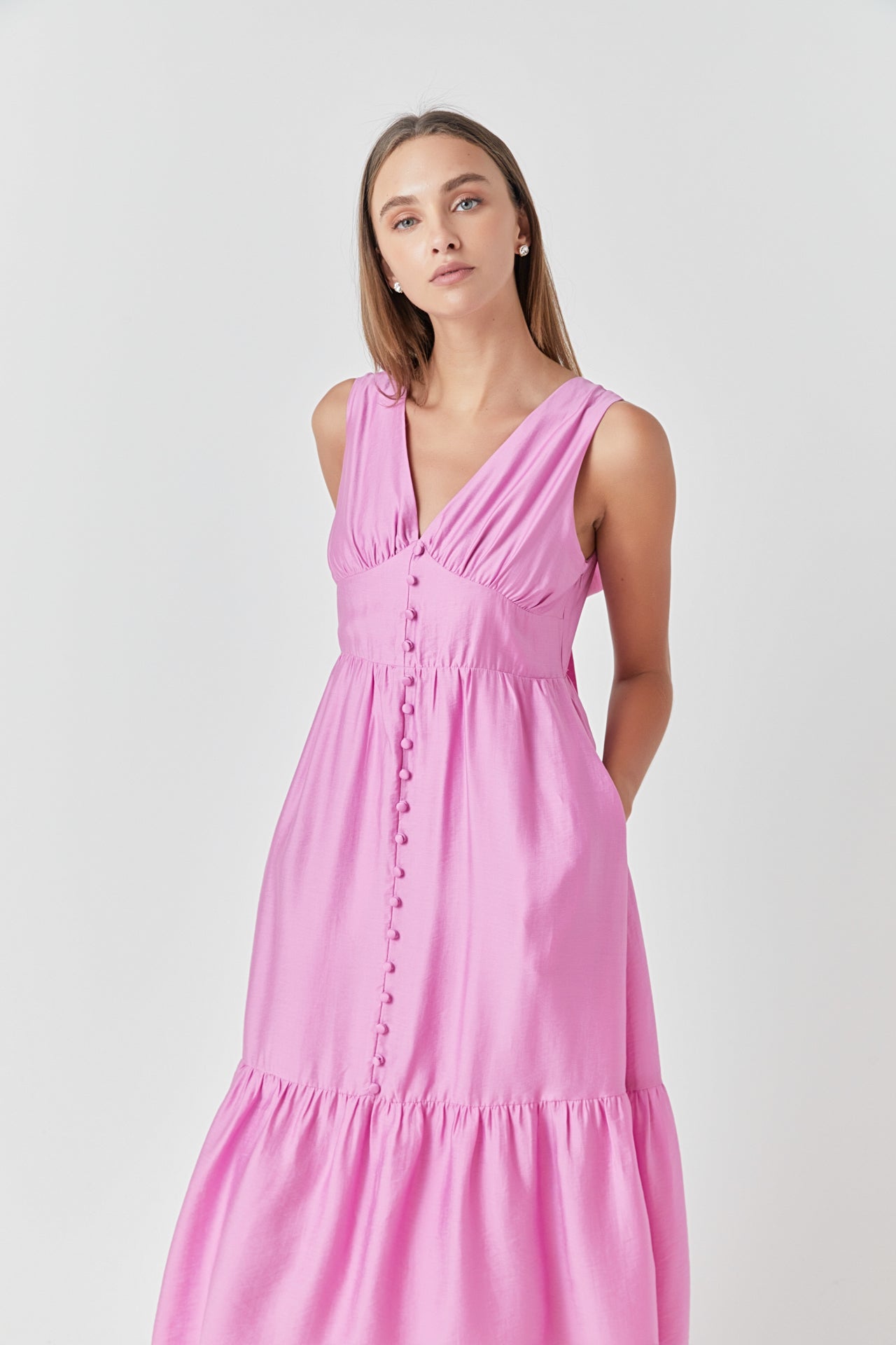 ENDLESS ROSE - Front Button Dress with Back Bow - DRESSES available at Objectrare