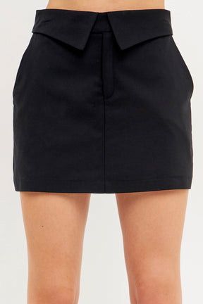 ENDLESS ROSE - Fold Waist Mini Skort - SKORTS available at Objectrare