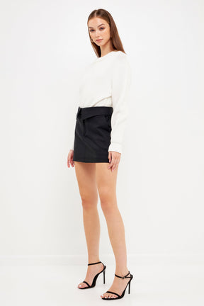 ENDLESS ROSE - Fold Waist Mini Skort - SKORTS available at Objectrare