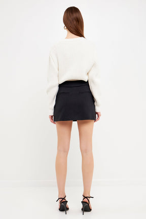 ENDLESS ROSE - Fold Waist Mini Skort - SKORTS available at Objectrare