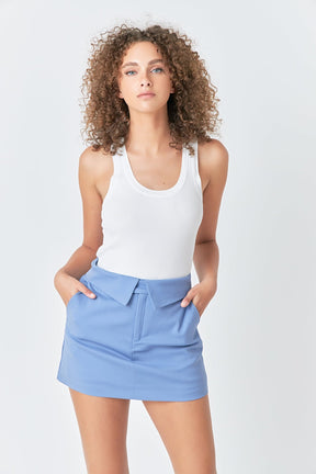 ENDLESS ROSE - Fold Waist Mini Skort - SKORTS available at Objectrare
