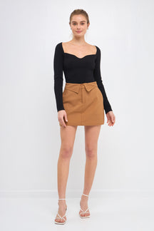 ENDLESS ROSE - Fold Waist Mini Skort - SKORTS available at Objectrare